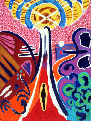 LE CHEMIN- Acrylic and oil pastel on canvas board-18x24inch / 2010
