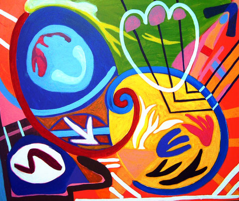 CARNAVAL-Acrylic and oil pastels on canvas/ 47.5x61inch -2009