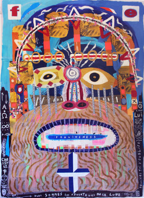 FORGIVENESS / Acrylic, collage on plastic- 68.5x47.5inch / 2015
