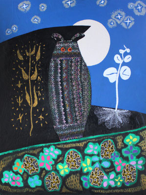 LE HIBOU- Acrylic and mixed medias on canvas - 47x63 inch - 2018 