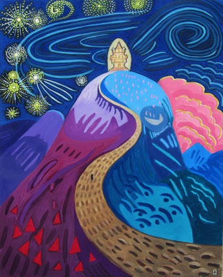 LA CUESTA - Acrylic and oil pastel on canvas- 2012