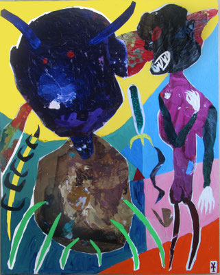 DIABLOTINS - Acrylic and collage on board - 15x18.5inch/ 2013