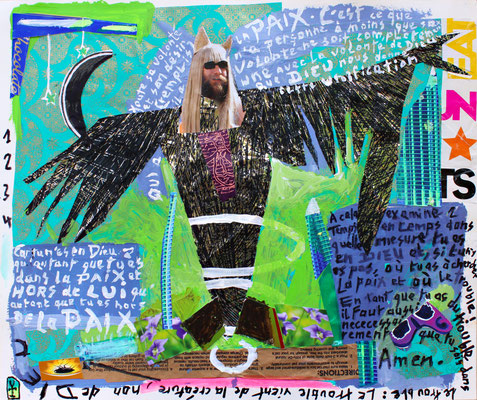 False prophet- Acrylic and collage on paper - 17x14inch- 2015