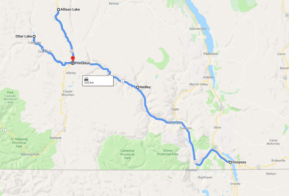 Osoyoos - > Princeton