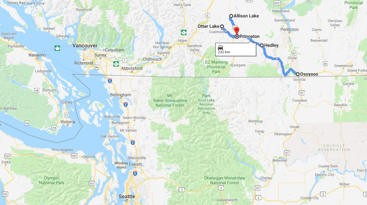 Osoyoos - > Princeton (Übersicht)