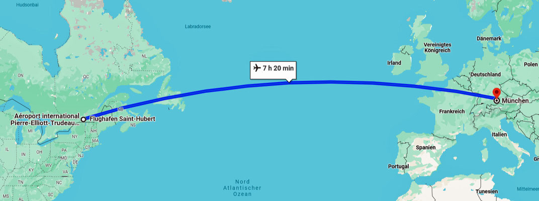 Unser Flug von Montreal nach München