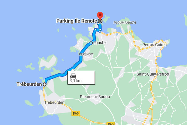 Trébeurden: Plage de Goas Treiz -> Parking Ile Remote