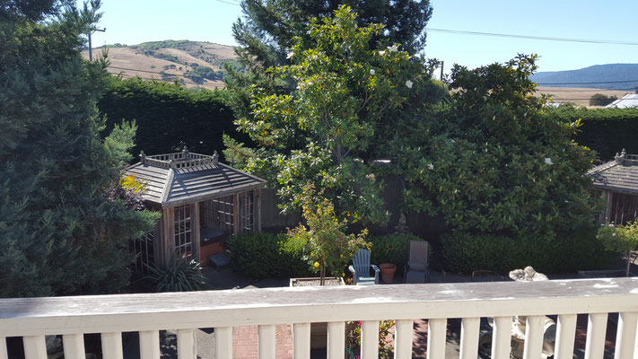 Balkon unserer Unterkunft in Point Reyes Station