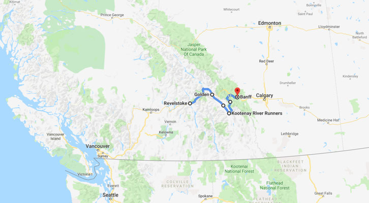 Revelstoke -> Banff (Übersicht)