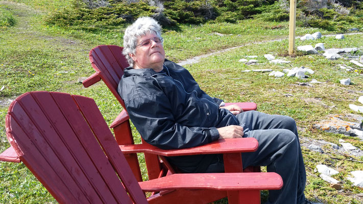 Ausruhen in Phillips Garden. Port aux Choix