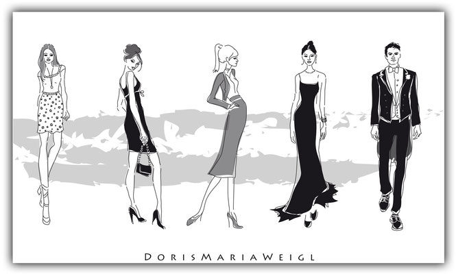 Dresscode - Vektorgrafik - Illustrationen Doris Maria Weigl / Mixed Media