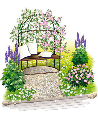 Gartendetail - Vektorgrafik - Illustrationen Doris Maria Weigl / Landschaft