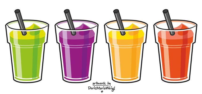 Smoothies - Vektorgrafik - Illustrationen Doris Maria Weigl / Menü