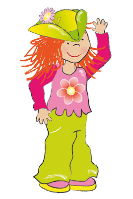 Mädchen mit Hut - Vektorgrafik - Illustrationen Doris Maria Weigl / Kinderbuch