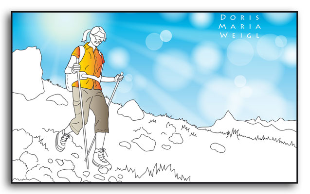 Wandern - Vektorgrafik - Illustrationen Doris Maria Weigl / Menschen