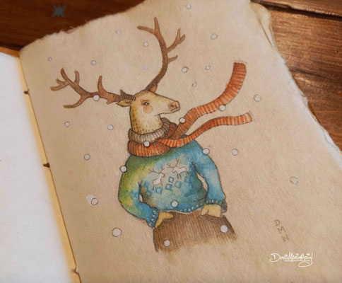 Hirsch in Sketchbook - Doris Maria Weigl - Illustrationen