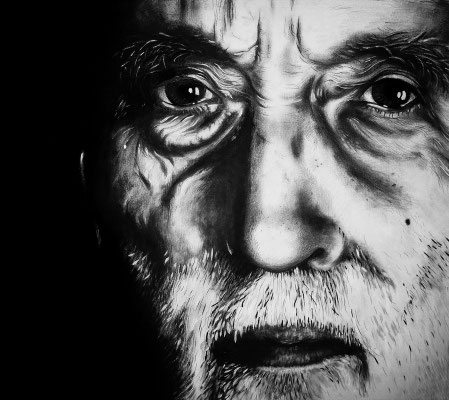 "Sir Christopher Lee" - Acryl auf Leinen - 70x60cm - Doris Maria Weigl