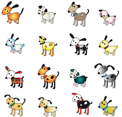 Illustrationen Doris Maria Weigl / Hunde - Vektorgrafik