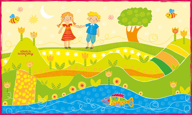 Mimi & Flo - Vektorgrafik - Illustrationen Doris Maria Weigl / Kinderbuch