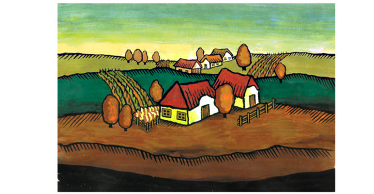 Burgenland - Aquarell - Illustrationen Doris Maria Weigl / Landschaft