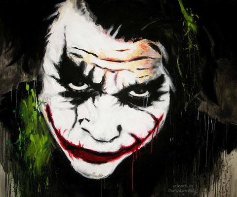 *JOKER* - Acryl und Whisky auf Leinen - ca 120 x 100 cm - Illustratorin Doris Maria Weigl - VERKAUFT  privat OÖ - DMW