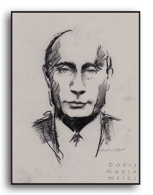 Wladimir Wladimirowitsch Putin - Kohle - Illustrationen Doris Maria Weigl / Portrait