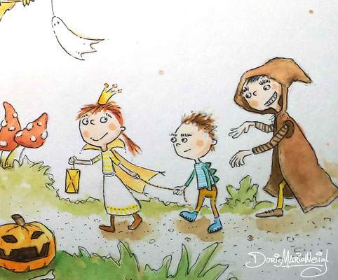 Umzug - Aquarell - Illustrationen Doris Maria Weigl / Kinderbuch