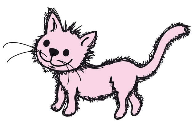 Illustrationen Doris Maria Weigl / Katze rosa - Vektorgrafik