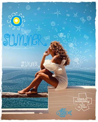 Foto mit Vektorgrafik "Summer" - Illustrationen Doris Maria Weigl mit Seren van Zinnen / Mixed Media