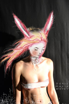 Hasenohren - Foto mit Vektorgrafik - Illustrationen Doris Maria Weigl / Mixed Media