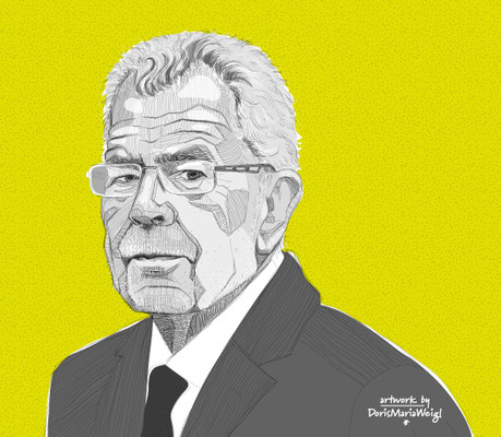 Alexander Van der Bellen - österreichischer Bundespräsident - Vektorgrafik - Illustrationen Doris Maria Weigl / Portrait