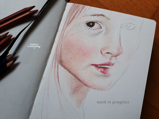 Mädchen - Farbstifte - Illustrationen Doris Maria Weigl / Portrait