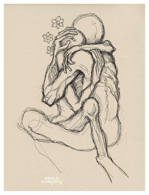 Innig - Tusche auf Karton - Doris Maria Weigl