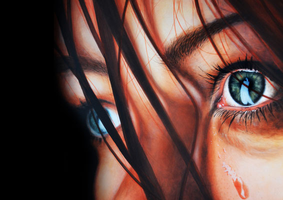 *Tears* - Acryl und Tränen auf Leinen - 60 x 70 cm -Illustratorin Doris Maria Weigl