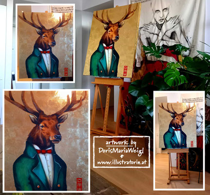 Leopold - Acryl auf Blattgold und Leinen - ca 100 x 120 x 4,5 cm