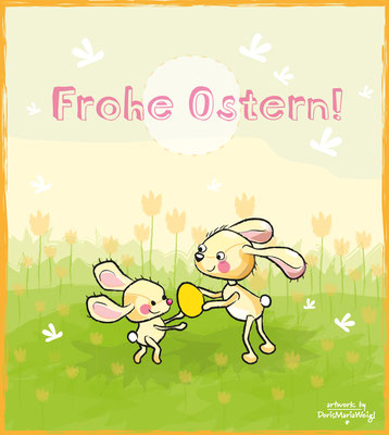 Frohe Ostern! - Vektorgrafik - Illustrationen Doris Maria Weigl / Kinderbuch