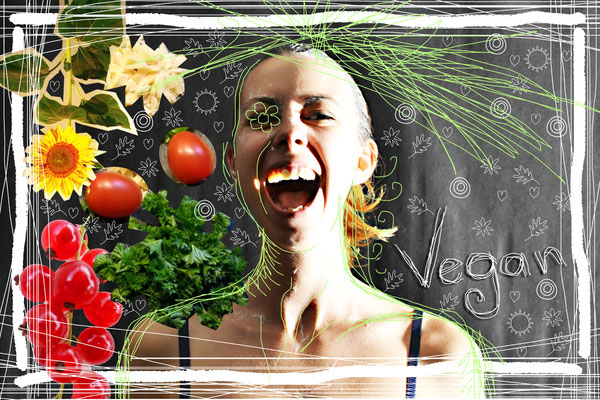 Gesund, Vegan - Foto mit Vektorgrafik - Illustrationen Doris Maria Weigl / Mixed Media