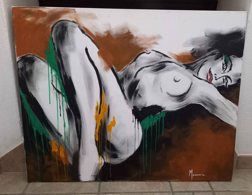*Akt* - Acryl auf Leinen, 100 x 80 cm - Illustratorin Doris Maria Weigl - Euro VERKAUFT NÖ - DMW