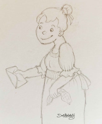 Irmgard - Skizze - Illustrationen Doris Maria Weigl / Kinderbuch
