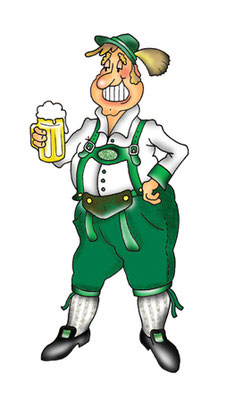 Mann mit Bier - Vektorgrafik- Illustrationen Doris Maria Weigl / Comic