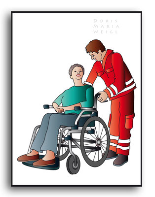 Sanitäter - Vektorgrafik - Illustrationen Doris Maria Weigl / Medizin