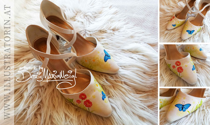 Alte Schuhe bemalt - Doris Maria Weigl - Illustrationen