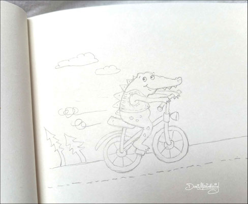 Krokodil - Skizze - Illustrationen Doris Maria Weigl / Kinderbuch