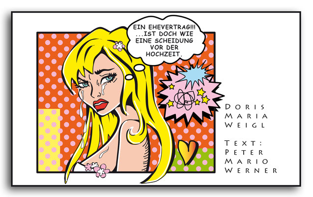 Ehevertrag - Vektorgrafik- Illustrationen Doris Maria Weigl / Comic