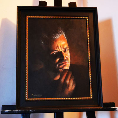 Peter Mario Werner im Stile der alten Meister - Acryl auf Holz - Illustrationen Doris Maria Weigl / Portrait