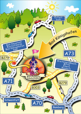 Zufahrtsplan - Vektorgrafik - Illustrationen Doris Maria Weigl / Landschaft