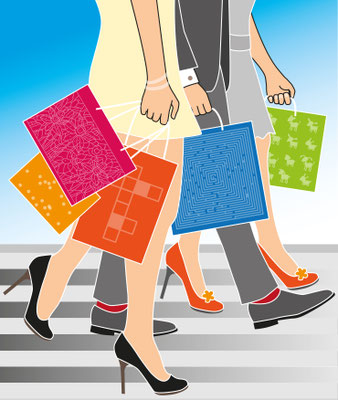 Shoppen - Vektorgrafik - Illustrationen Doris Maria Weigl / Menschen