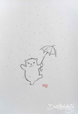 Baum im Regen mit Tusche - Doris Maria Weigl - Illustrationen