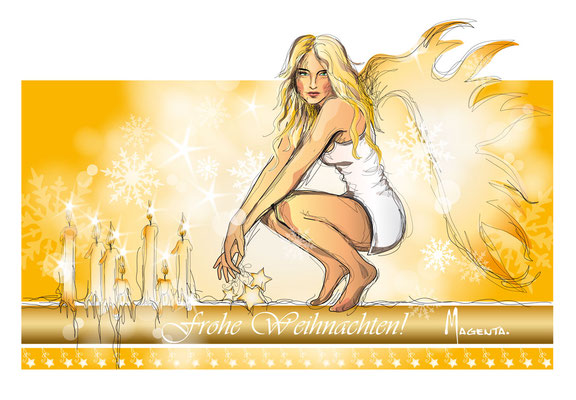 goldener Engel - Vektorgrafik - Illustrationen Doris Maria Weigl / Festtage