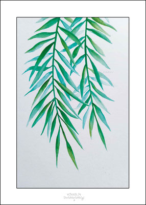 Aquarell *Pflanzenbild 03* - auf Zeichenpapier zum Einrahmen - 60,-   - Illustratorin Doris Maria Weigl - Größe ca 15 x 21 cm